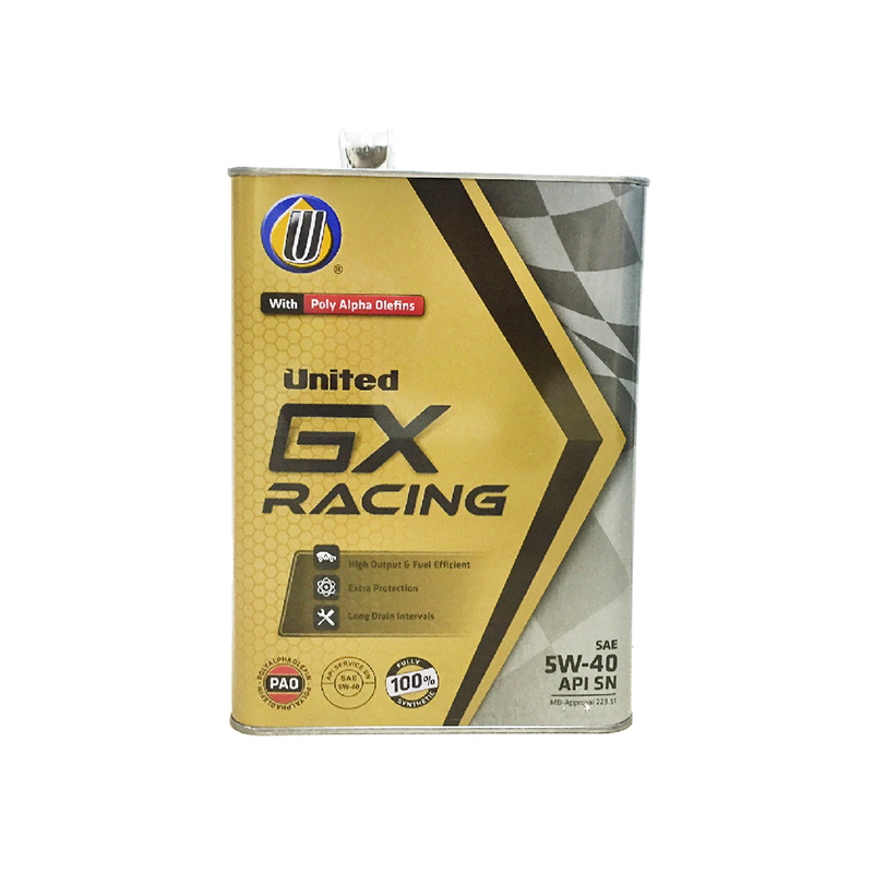 UNITED OIL GX RACING 5W40 SN/CF 4л металл(6шт) Масло моторное