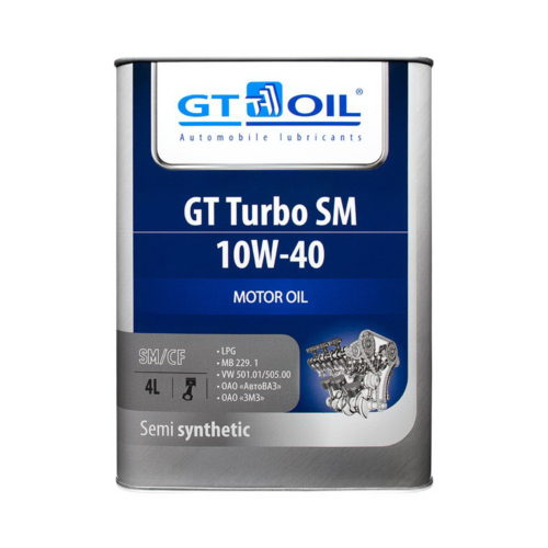 GT TURBO SM 10W40 SM, SN/CF 4л п/син (4шт) Масло моторное
